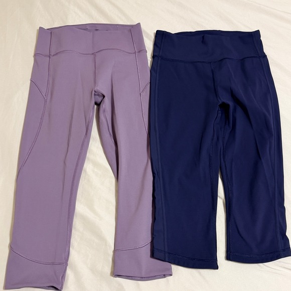 lululemon athletica Pants - Lululemon Crop Leggings Lot of 2 Size 6 Maeve & Navy